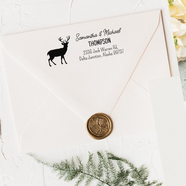 Tampons Encreurs Deer Couple Adresse de retour (Créateur téléchargé)