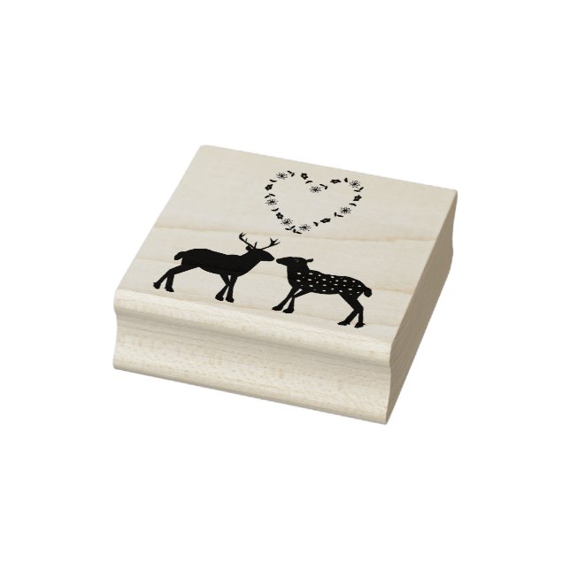 Tampons Encreurs Deer Couple et Daisy Heart Mariage personnalisé (Tampon)
