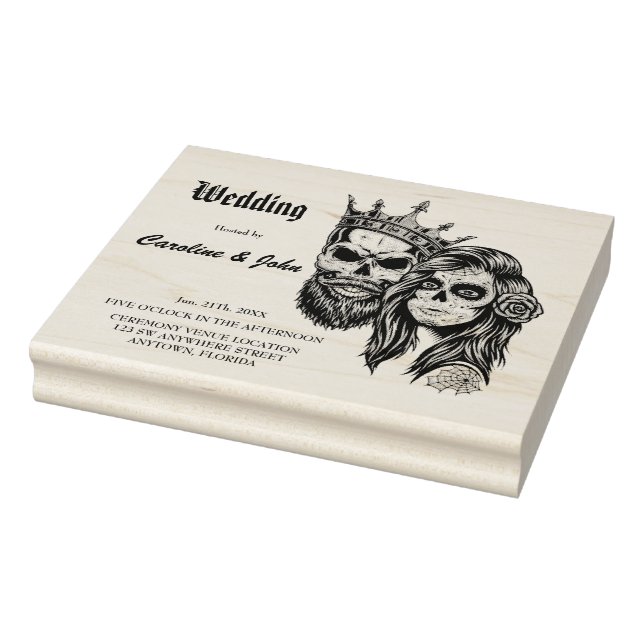 Tampons Encreurs Design mariage gothique foncé étonnant avec crânes (Tampon)