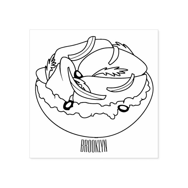 Tampons Encreurs dessin animé de bagel saumon (Impression)