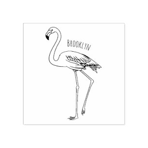 Tampons Encreurs dessin animé d'oiseau Flamant rose