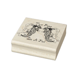 Tampons Encreurs Deux Pois Dans Un Timbre De Pod