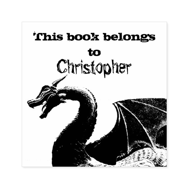 Tampons Encreurs Dragon mythique magique Ce livre appartient à (Impression)