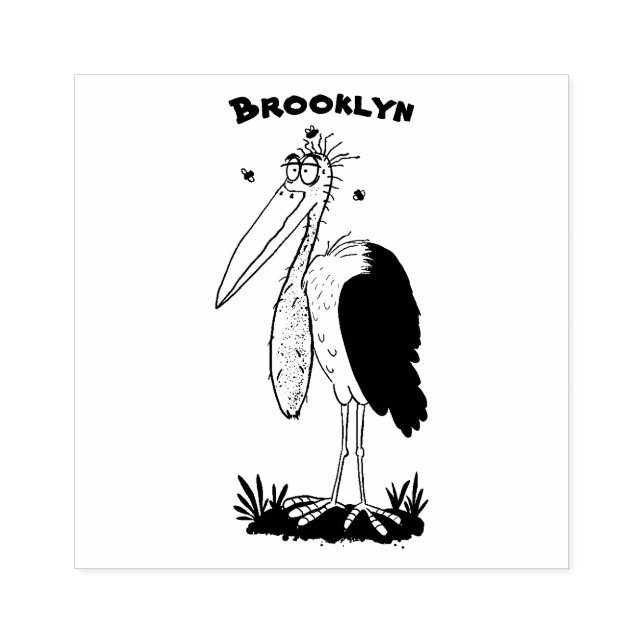 Tampons Encreurs Drôle dessin animé de cigogne en marabou (Impression)