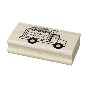 Tampons Encreurs Dump Truck Boy's Cute Kid's Name