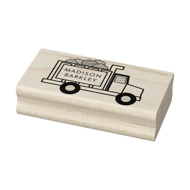 Tampons Encreurs Dump Truck Boy's Cute Kid's Name (Tampon)