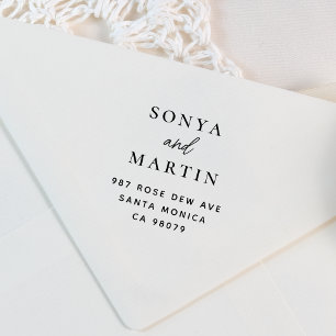 Tampons Encreurs Écriture manuscrite moderne Couples Nom Adresse de