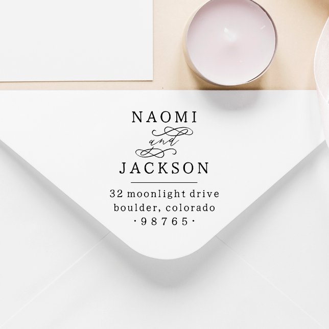 Tampons Encreurs Écriture manuscrite romantique Couple Mariage Adre (Rubber Stamp Mock-up)