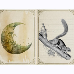 Tampons Encreurs Écureuil Animaux sauvages Illustration Vintage
