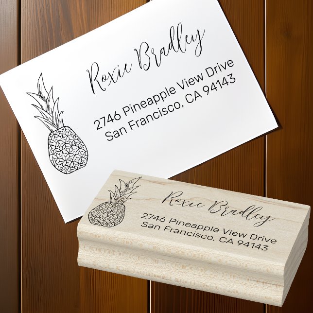 Tampons Encreurs Elegant Ananas Adresse de retour (Créateur téléchargé)