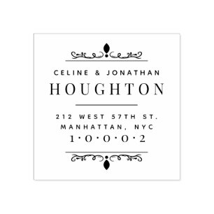 Tampons Encreurs Elegant Art Déco Marié Couple Adresse de retour