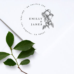 Tampons Encreurs Élégant classique Oranges botaniques Couple Mariag