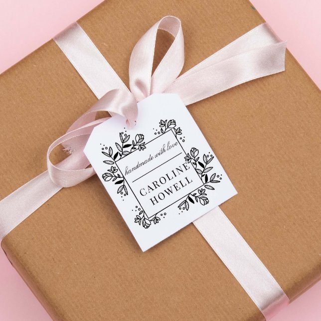 Tampons Encreurs Élégant Floral Nom Personnalisé Fait À La Main Ave (Créateur téléchargé)
