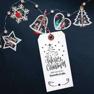 Tampons Encreurs Élégant Joyeux Noël Arbre cadeau Balise