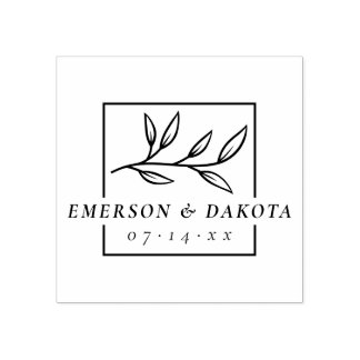 Tampons Encreurs Élégant Lettrage Mariage Botanique Enregistrer La 