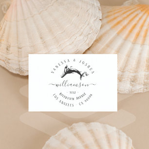 Tampons Encreurs Elegant Marine Whale Marié Couple Adresse de retou