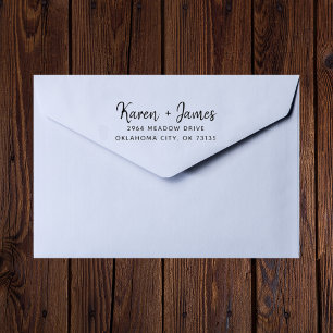 Tampons Encreurs Élégant minimaliste Script Mariage Adresse de reto