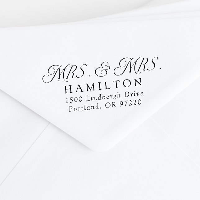 Tampons Encreurs Elegant Mme et Mme Mariage Adresse de retour (Créateur téléchargé)