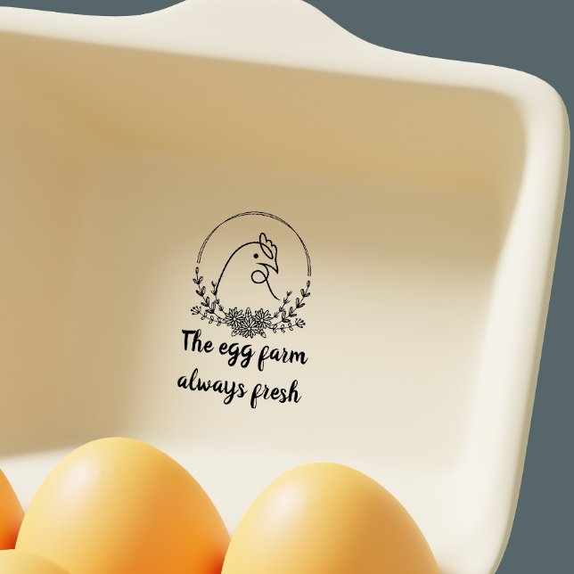 Tampons Encreurs Elégant Monogram Eggs Farmhouse (Personalized Elegant Monogram Eggs Farmhouse Rubber Stamp)