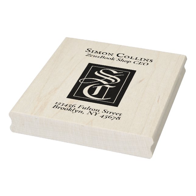 Tampons Encreurs Élégant Monogram ExLibris Livres Adresse de retour (Tampon)