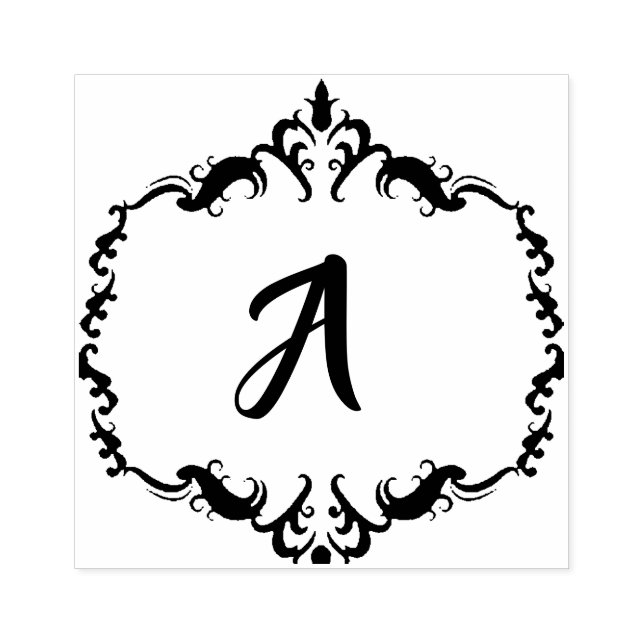 Tampons Encreurs Élégant monogramme de couronne florale (Impression)