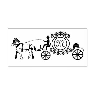 Tampons Encreurs Élégant monogramme de Mariage tiré à cheval