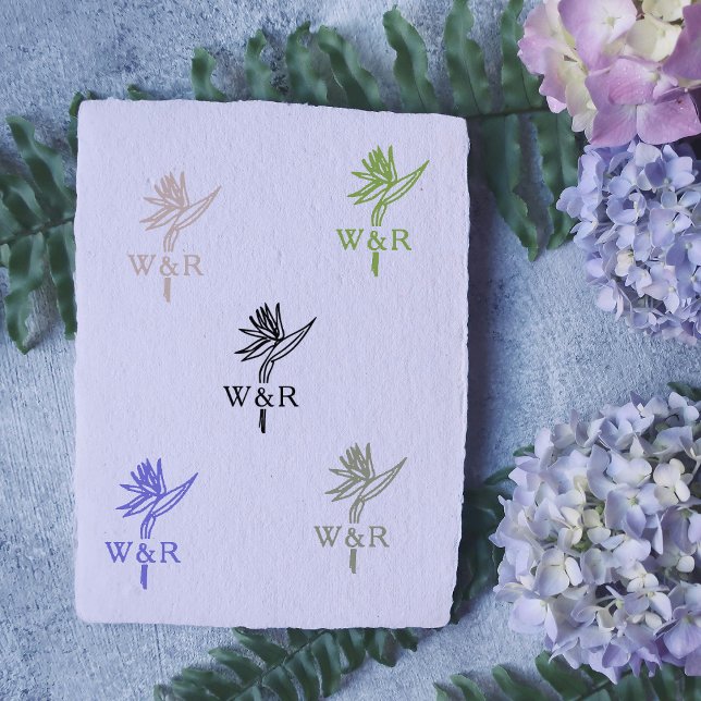 Tampons Encreurs Élégant Monogramme Fleur (Créateur téléchargé)