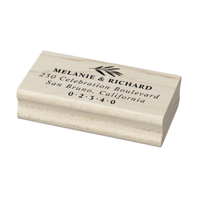 Tampons Encreurs Élégant Olive Branch Custom Wedding Adresse de ret (Tampon)