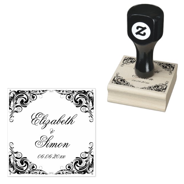 Tampons Encreurs Élégant orné chic classique mariage (Tamponné)