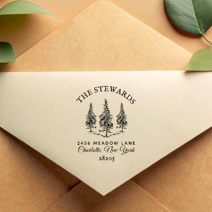 Tampons Encreurs Élégant Pins vintages Adresse familiale Hiver