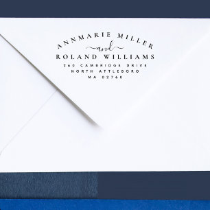 Tampons Encreurs Élégant Script Chic Deux Derniers Noms Adresse de 