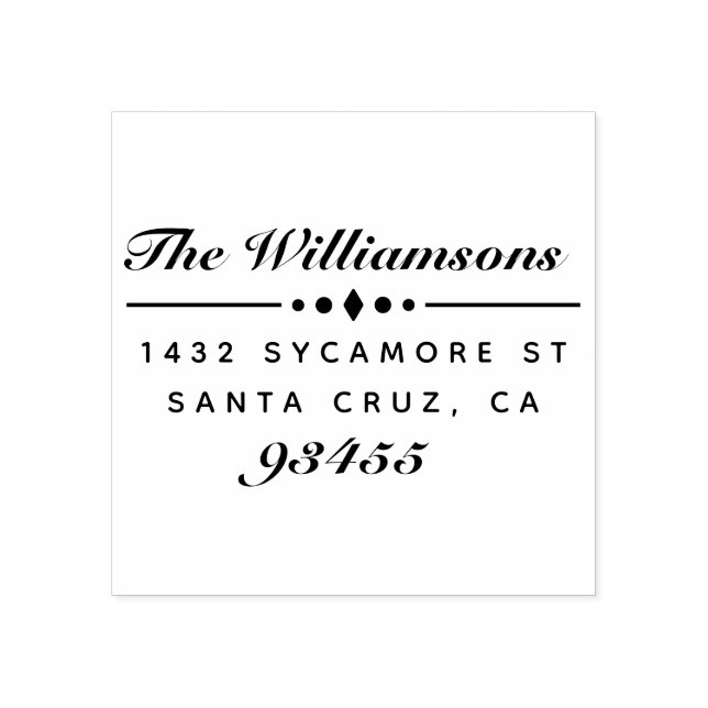 Tampons Encreurs Élégant Script moderne Nom de famille Adresse de r (Impression)