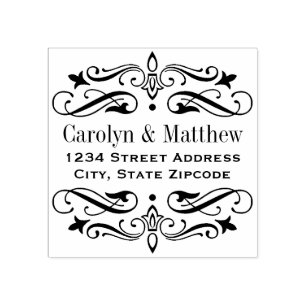 Tampons Encreurs Élégant Vintage Flourish Mariage Adresse de reto