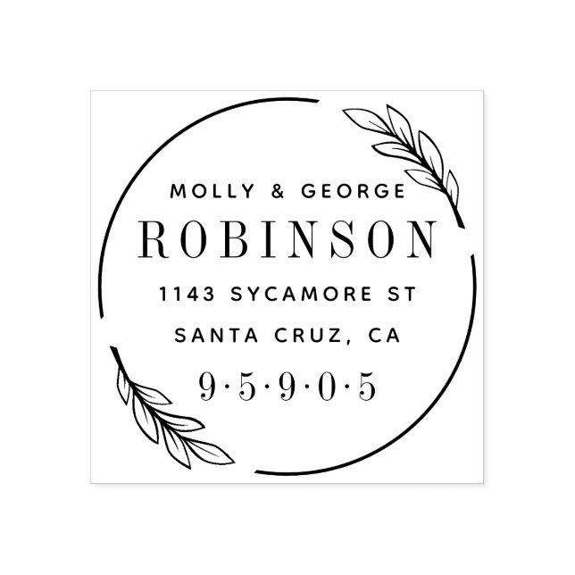 Tampons Encreurs Élégante couronne moderne juste mariée Adresse de  (Impression)