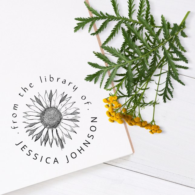 Tampons Encreurs Élégante florale de tournesol de la bibliothèque d (Créateur téléchargé)
