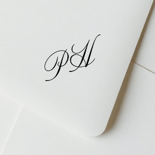 Tampons Encreurs Élégantes Initiales de Couple Mariage Calligraphie