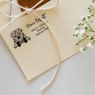 Tampons Encreurs English Bulldog Adresse de retour, Chien de race