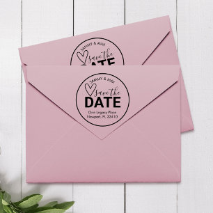 Tampons Encreurs Enregistrer l'adresse de retour du coeur de la dat