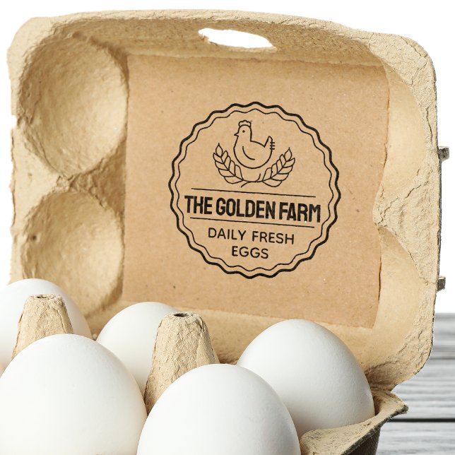 Tampons Encreurs Entreprise de poulets pondeurs d'œufs biologiques  (Créateur téléchargé)