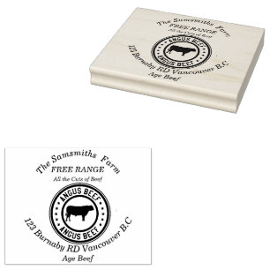 Tampons Encreurs Entreprise familiale personnalisée Angus Beef Farm