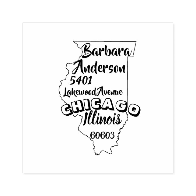 TAMPONS ENCREURS ÉTAT DE L'ILLINOIS LINCOLN RENVOI ADRESSE CHICAGO (Impression)