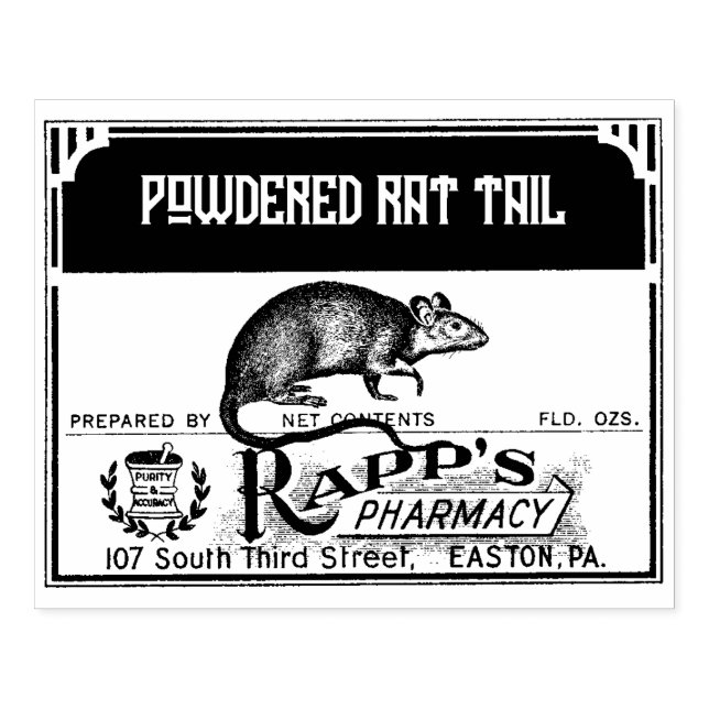Tampons Encreurs Étiquette d'apothecaire d'Halloween - Queue de rat (Impression)
