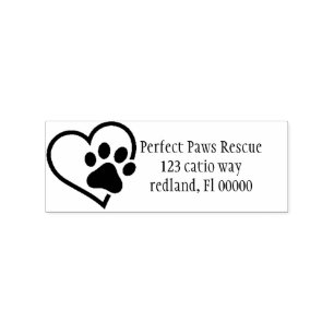 Tampons Encreurs étiquette de adresse paw du coeur 2