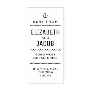 Tampons Encreurs Étiquette de l'adresse de retour du couple nautiqu