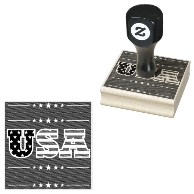 Tampons Encreurs Étoiles du drapeau des lettres américaines | (Tamponné)
