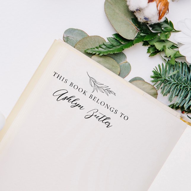 Tampons Encreurs Eucalyptus Ce Livre Appartient au Timbre (Créateur téléchargé)