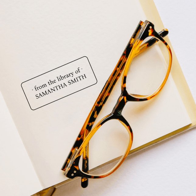 TAMPONS ENCREURS EX LIBRIS CADRE ÉLÉGANT SIMPLEMENT BIBLIOTHÈQUE (Créateur téléchargé)