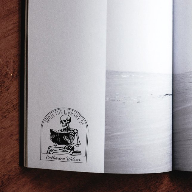 Tampons Encreurs Ex-libris de lecture de crâne moderne (Créateur téléchargé)