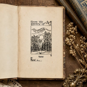 Tampons Encreurs Ex Libris de style vintage pour la forêt personnal