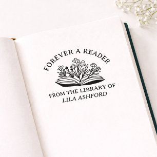 Tampons Encreurs Ex libris livre ouvert floral